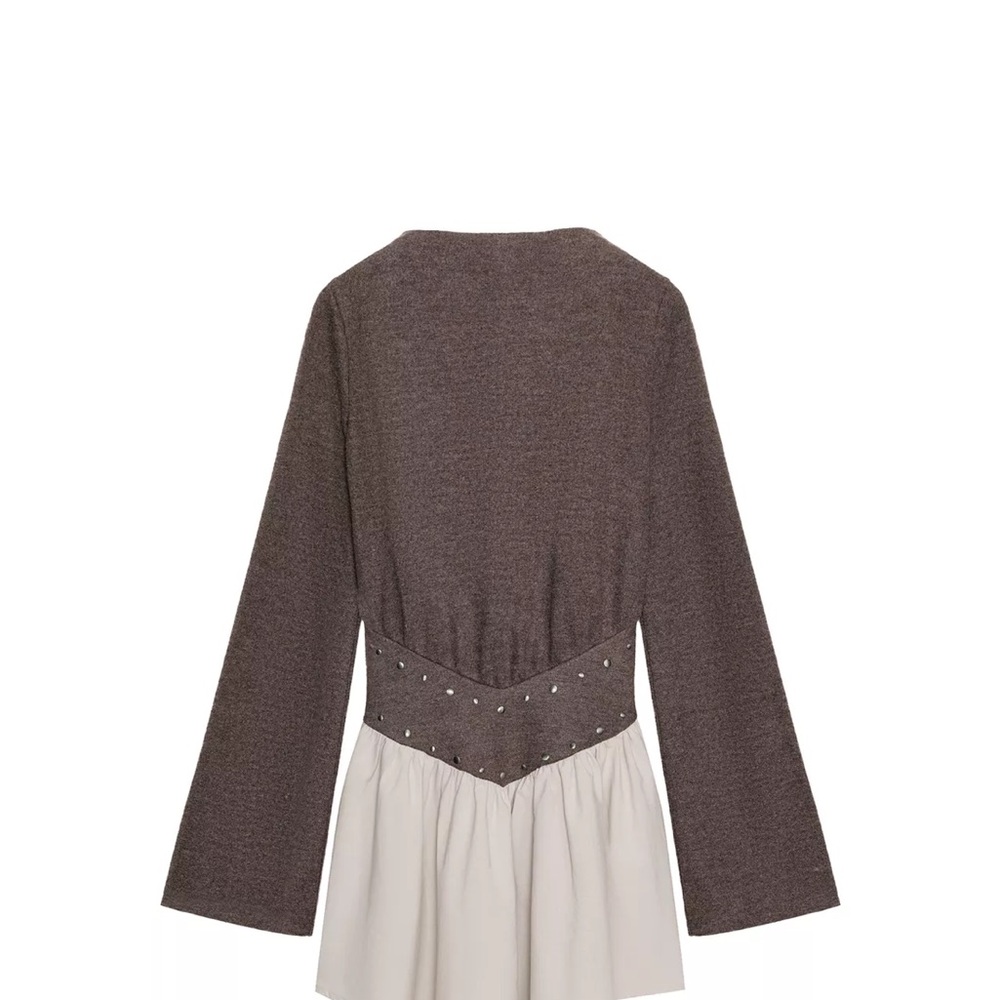 Zara Brown and Cream Mini Dress